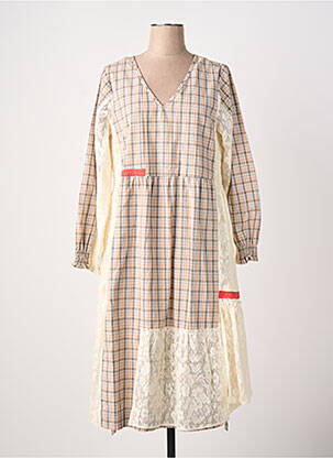 Rochie midi mâneci lungi mâneci lungi bej RHUM RAISIN femeie