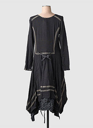 Rochie midi imprimeu fantezie mâneci lungi negru RHUM RAISIN femeie