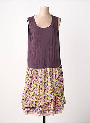 Rochie midi imprimeu fantezie fără mâneci violet RHUM RAISIN femeie