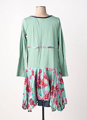 Rochie midi imprimeu fantezie mâneci lungi verde RHUM RAISIN femeie