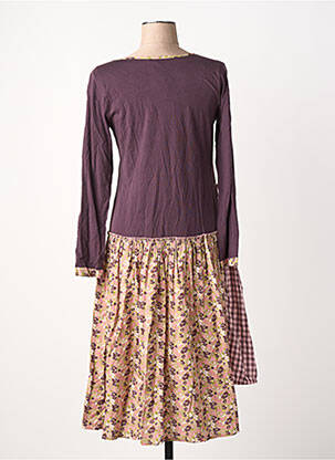 Rochie midi imprimeu fantezie mâneci lungi violet RHUM RAISIN femeie