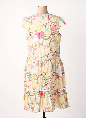 Rochie midi imprimeu floral mâneci scurte bej RHUM RAISIN femeie