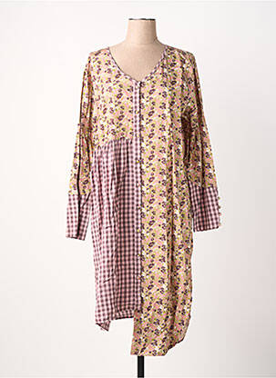 Rochie midi imprimeu floral mâneci lungi roz RHUM RAISIN femeie