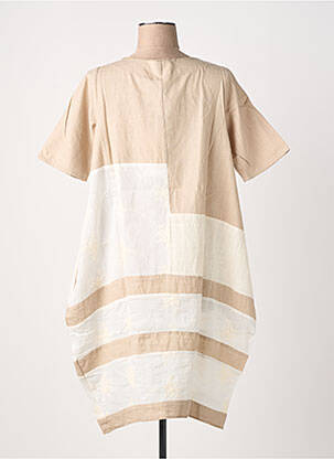 Rochie midi mâneci scurte mâneci scurte bej RHUM RAISIN femeie