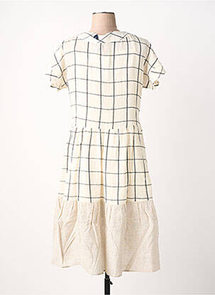 Rochie midi mâneci scurte mâneci scurte bej RHUM RAISIN femeie