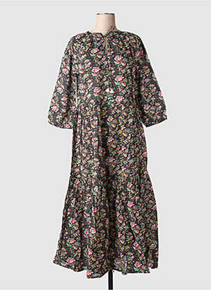 Rochie lungă imprimeu floral mâneci 3/4 maro RHUM RAISIN femeie