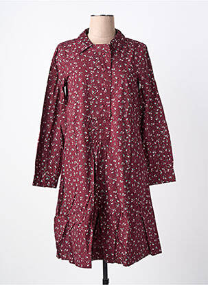 Rochie midi imprimeu floral mâneci lungi roșu RHUM RAISIN femeie