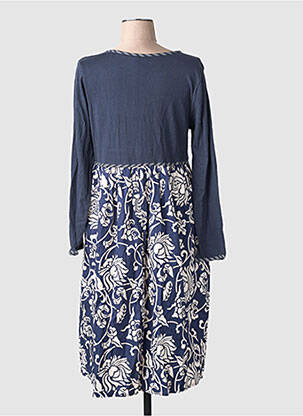 Rochie midi imprimeu floral mâneci lungi albastru RHUM RAISIN femeie