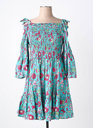 Rochie scurtă mâneci 3/4 mâneci 3/4 albastru RHUM RAISIN femeie
