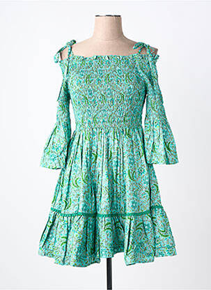 Rochie scurtă mâneci 3/4 mâneci 3/4 verde RHUM RAISIN femeie