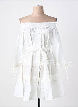 Rochie scurtă mâneci 3/4 mâneci 3/4 alb RHUM RAISIN femeie