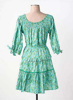 Rochie scurtă mâneci 3/4 mâneci 3/4 verde RHUM RAISIN femeie
