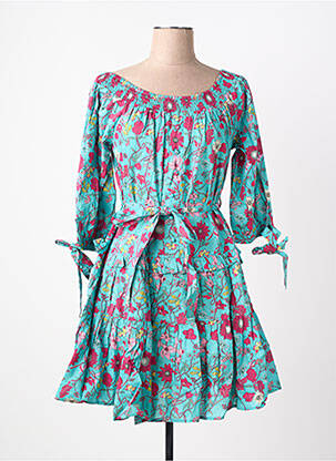 Rochie scurtă mâneci 3/4 mâneci 3/4 albastru RHUM RAISIN femeie