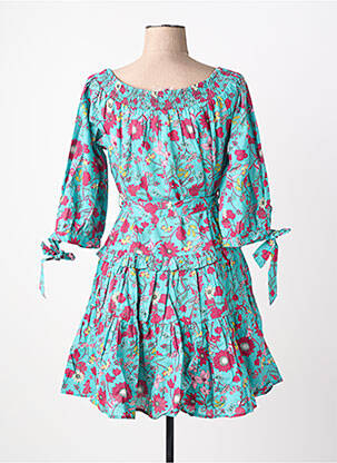 Rochie scurtă mâneci 3/4 mâneci 3/4 albastru RHUM RAISIN femeie