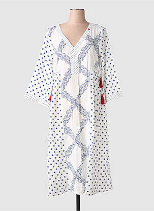 Rochie midi mâneci 3/4 mâneci 3/4 albastru RHUM RAISIN femeie