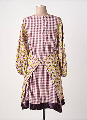 Rochie scurtă croială evazată mâneci lungi violet RHUM RAISIN femeie