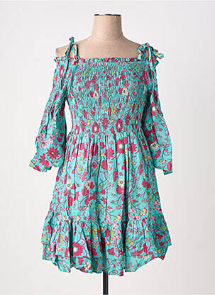 Rochie scurtă mâneci 3/4 mâneci 3/4 albastru RHUM RAISIN femeie