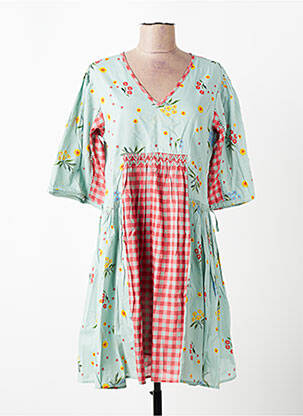 Rochie midi imprimeu floral mâneci 3/4 albastru RHUM RAISIN femeie