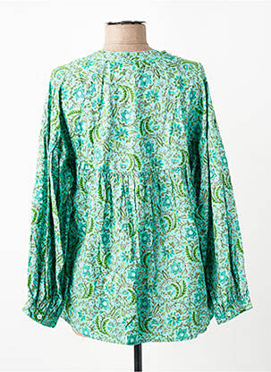 Bluză țesătură poplin mâneci lungi verde RHUM RAISIN femeie
