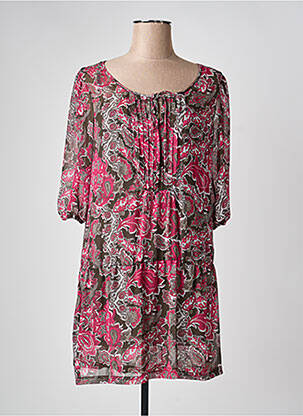 Rochie midi imprimeu floral mâneci lungi roz MEXX femeie