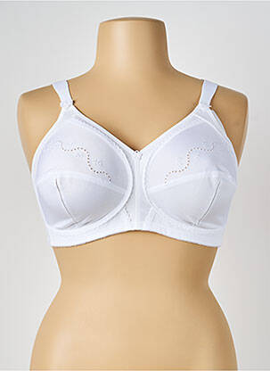 Sutien efect material satinat sutien cupe întregi cu decolteu înalt alb TRIUMPH femeie