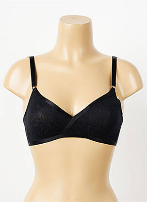 Sutien efect material satinat sutien cupe întregi cu decolteu înalt negru NATURANA femeie
