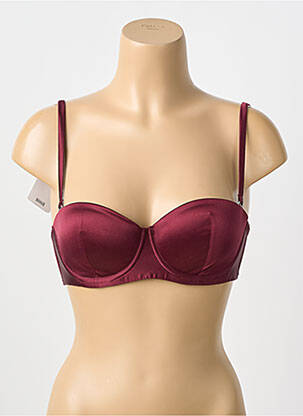 Sutien efect material satinat top sutien push-up roșu WOLFORD femeie