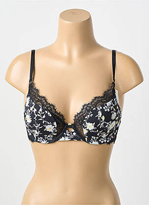 Sutien efect material satinat top sutien modelat negru MORGAN femeie
