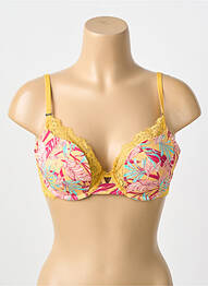 Sutien efect material satinat top sutien push-up galben MORGAN femeie