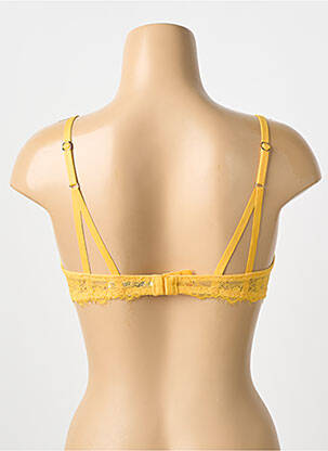 Sutien efect material satinat top sutien push-up galben MORGAN femeie