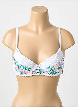 Sutien efect material satinat top sutien push-up alb MORGAN femeie