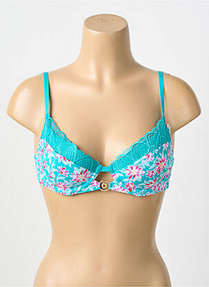 Sutien efect material satinat top sutien modelat albastru MORGAN femeie