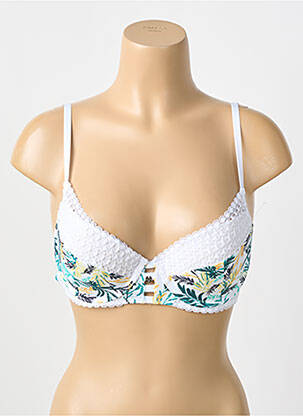 Sutien efect material satinat top sutien modelat alb MORGAN femeie