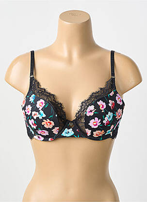 Sutien efect material satinat top sutien push-up negru MORGAN femeie