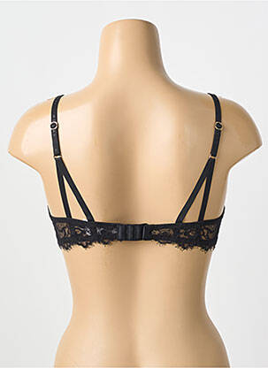 Sutien efect material satinat top sutien push-up negru MORGAN femeie
