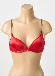 Sutien efect material satinat top sutien push-up roșu MORGAN femeie