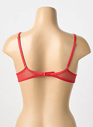 Sutien efect material satinat top sutien push-up roșu MORGAN femeie