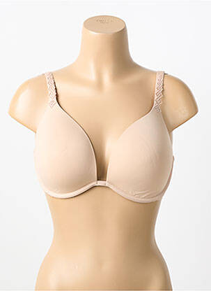 Sutien efect material satinat top sutien modelat culoare piersică SIMONE PERELE femeie