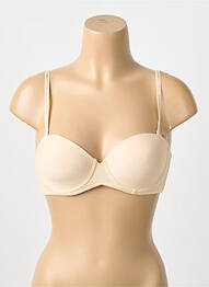 Sutien efect material satinat top sutien modelat bej NATURANA femeie