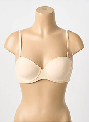 Sutien efect material satinat top sutien modelat bej NATURANA femeie