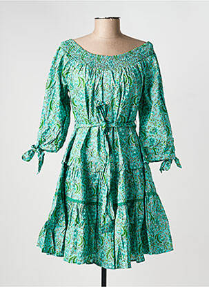 Rochie scurtă mâneci 3/4 mâneci 3/4 verde RHUM RAISIN femeie