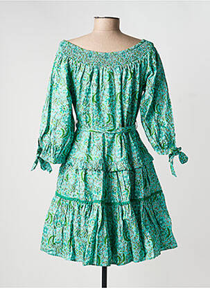 Rochie scurtă mâneci 3/4 mâneci 3/4 verde RHUM RAISIN femeie