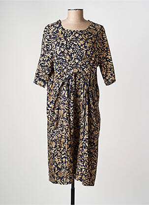 Rochie midi imprimeu fantezie mâneci scurte negru RHUM RAISIN femeie