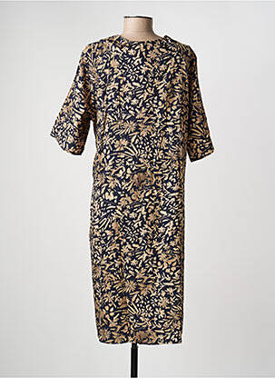 Rochie midi imprimeu fantezie mâneci scurte negru RHUM RAISIN femeie