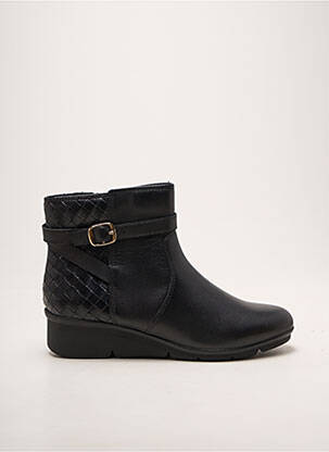 Botine/ghete țesătură satinată toc de 4 la 6 cm negru DAMART femeie