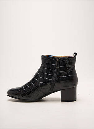 Botine/ghete țesătură satinată toc de 4 la 6 cm negru DAMART femeie