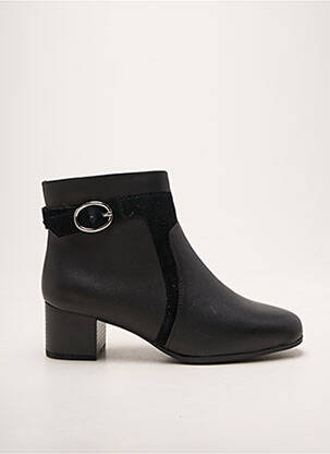 Botine/ghete țesătură satinată toc de 4 la 6 cm negru DAMART femeie