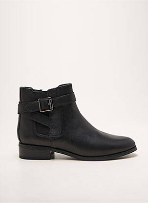 Botine/ghete țesătură satinată toc plat până la 3 cm negru DAMART femeie