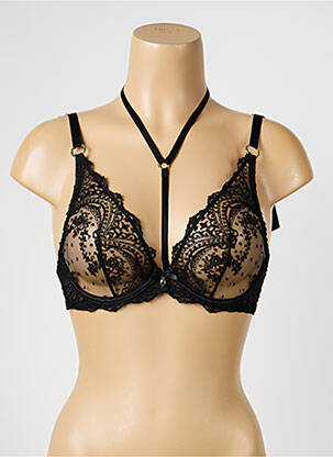 Sutien ușoară și transparentă sutien cupe întregi cu decolteu înalt negru AUBADE femeie