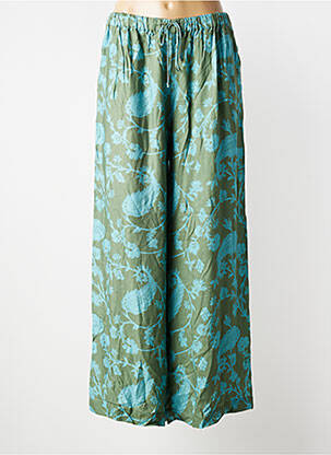 Pantalon larg țesătură crep mărime normală verde RHUM RAISIN femeie